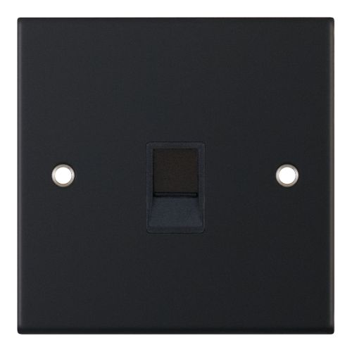 Selectric 1 Gang RJ11 Data Socket Matt Black Black Insert