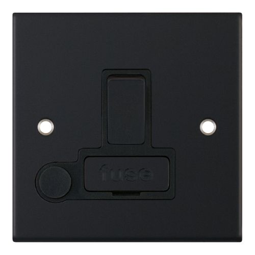Selectric 13 Amp Fused Connection Unit DP Switched with Flex Matt Black
