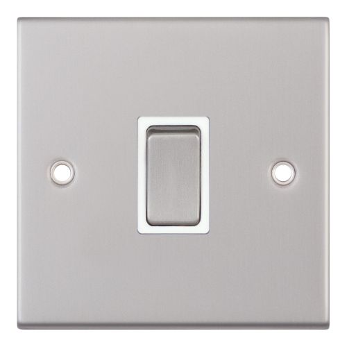 Selectric 20 Amp DP Switch Satin Chrome w/ White Insert