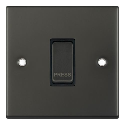 Selectric 10 Amp Push Switch 1 Gang X-Rated “PRESS” Dark Bronze Black Insert
