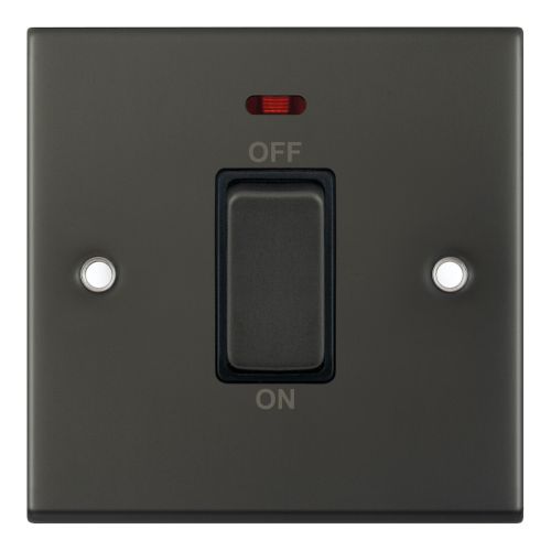 Selectric 45 Amp DP Switch with Neon 1 Gang Plate Dark Bronze