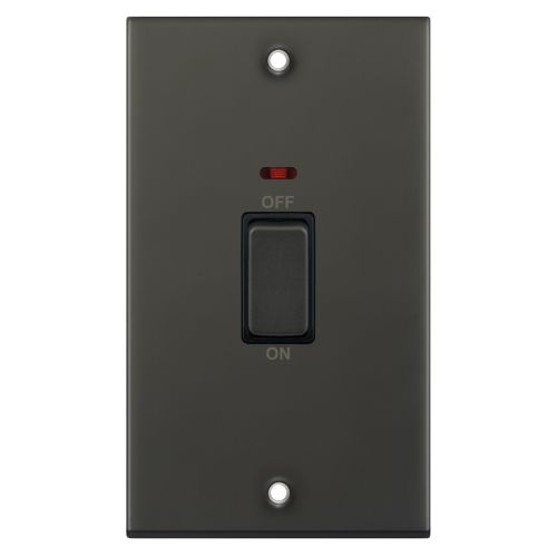 Selectric 45 Amp DP Switch with Neon 2 Gang Plate Dark Bronze