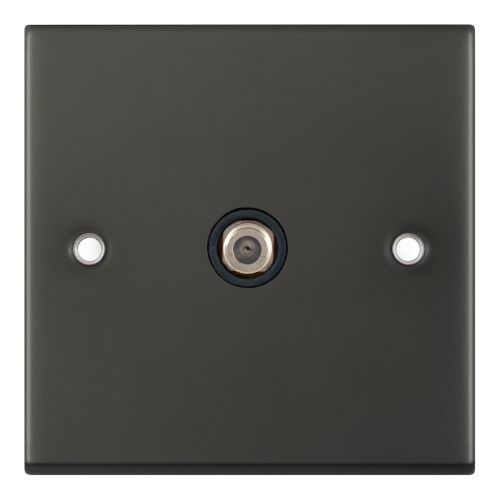 Selectric 1 Gang F-Type Satellite Socket Dark Bronze Black Insert