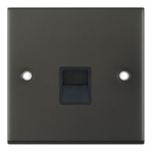 Selectric 1 Gang Secondary Telephone Socket Dark Bronze Black Insert