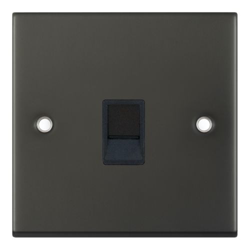 Selectric 1 Gang RJ45 Computer/Data Socket Dark Bronze Black Insert