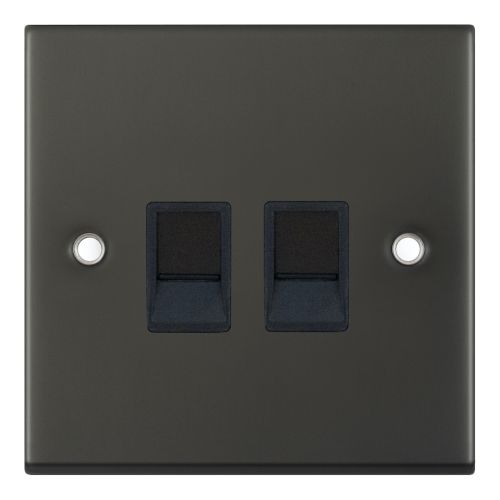 Selectric 2 Gang RJ45 Computer/Data Socket Dark Bronze Black Insert