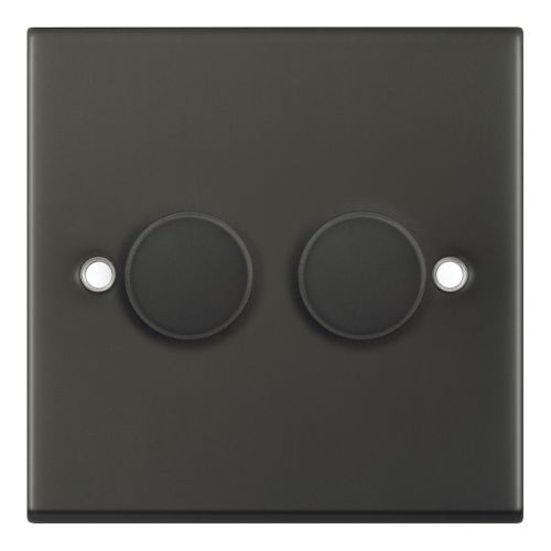 Selectric 2 Gang 2 Way Dimmer Switch Push On/Off 5-100W Dark Bronze
