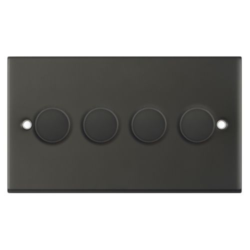 Selectric 4 Gang 2 Way Dimmer Switch Push On/Off 5-100W Dark Bronze 