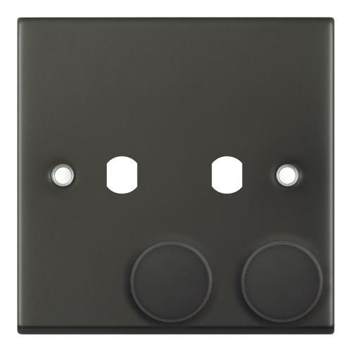 Selectric 2 Aperture Empty Dimmer Plate w/ Knobs Dark Bronze