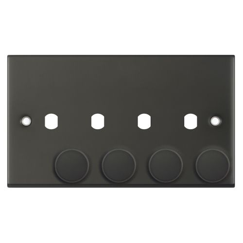Selectric 4 Aperture Empty Dimmer Plate w/ Knobs Dark Bronze
