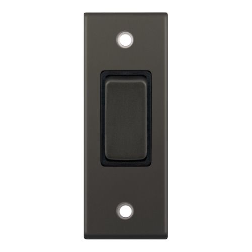Selectric 10 Amp Architrave Switch 1 Gang 2 Way X-Rated Dark Bronze Black Insert