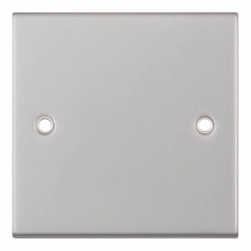 Selectric 1 Gang Blanking Plate Satin Chrome White Insert
