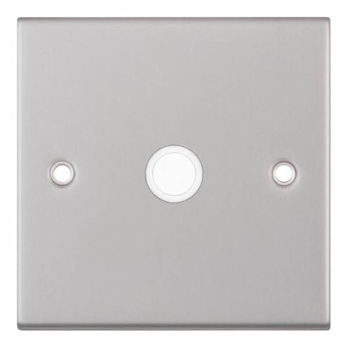 Selectric 20 Amp Cable Outlet with Centre Entry Satin Chrome White Insert