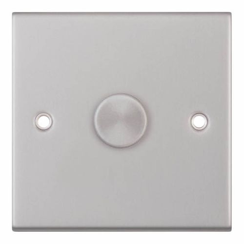 Selectric 1G 2 Way Dimmer Switch 5-100W Push On/Off Satin Chrome 