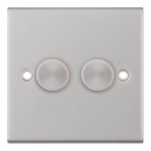 Selectric 2G 2 Way Dimmer Switch 5-100W Push On/Off Satin Chrome