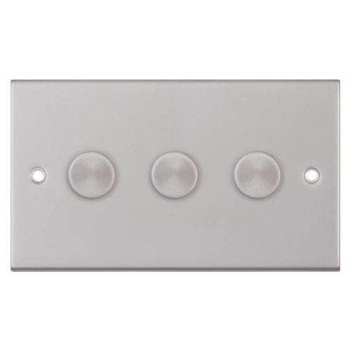 Selectric 3G 2 Way Dimmer Switch 5-100W Push On/Off Satin Chrome 
