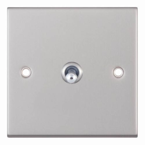 Selectric 10 Amp Toggle Switch 1 Gang 2 Way Satin Chrome with Chrome Toggle
