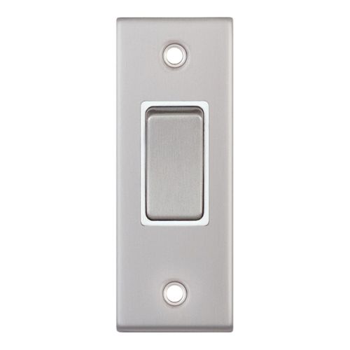 Selectric 10 Amp Architrave Switch 1 Gang 2 Way X-Rated Satin Chrome White Insert