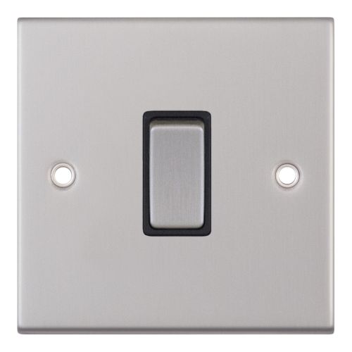Selectric 10 Amp Plate Switch 1 Gang 2 Way Satin Chrome Black Insert X-Rated