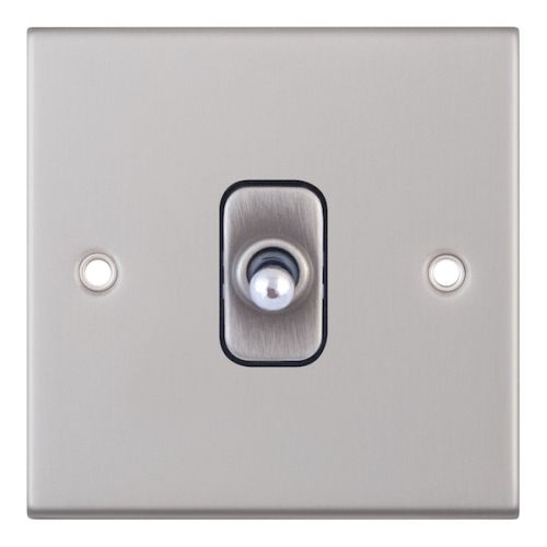 Selectric 10 Amp Intermediate Toggle Switch 1 Gang Satin Chrome Black Insert