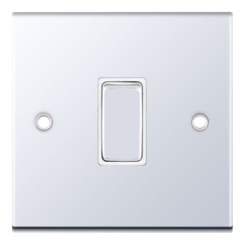 Selectric 10 Amp Plate Switch 1G 2 Way X-Rated Polished Chrome White Insert