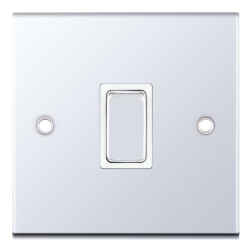 Selectric 20 Amp DP Switch Polished Chrome White Insert