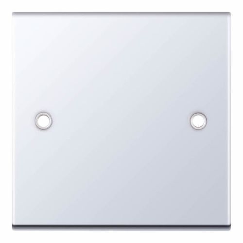 Selectric 1 Gang Blanking Plate Polished Chrome White Insert