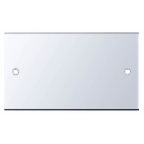 Selectric 2 Gang Blanking Plate Polished Chrome White Insert