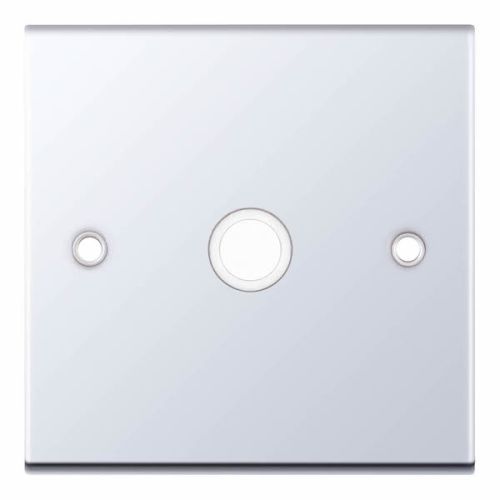 Selectric 20 Amp Cable Outlet with Centre Entry Polished Chrome White Insert