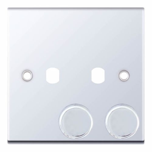 Selectric 2 Aperture Empty Dimmer with Knobs Polished Chrome