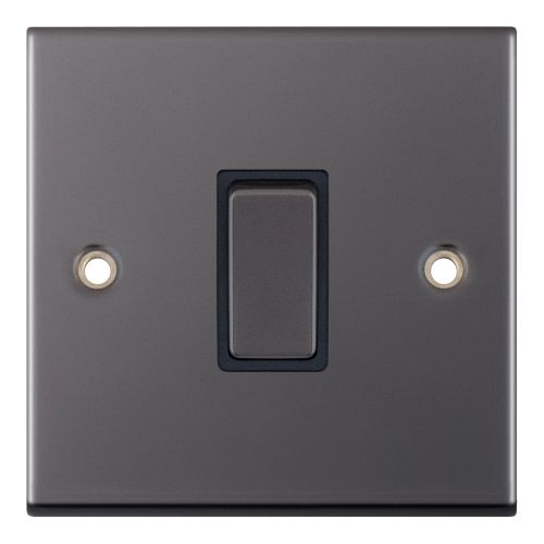 Selectric 10 Amp Plate Switch 1 Gang 2 Way X-Rated Black Nickel Black Insert