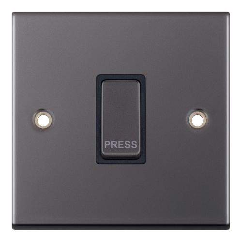 Selectric 10 Amp Push Switch 1G X-Rated “PRESS”  Black Nickel Black Insert