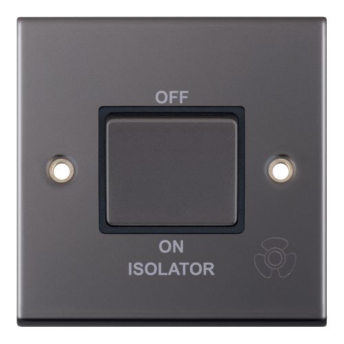 Selectric 10 Amp 3 Pole Fan Isolator Switch X-Rated Black Nickel Black Insert