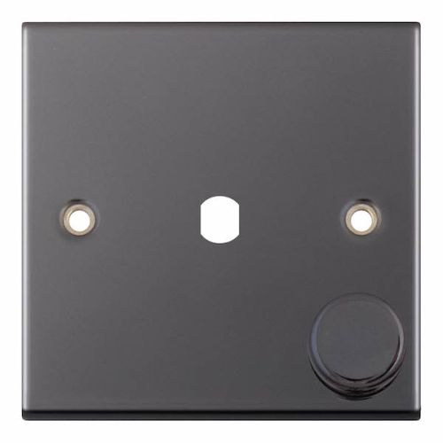 Selectric 1 Aperture Empty Dimmer Plate with Knob Black Nickel 