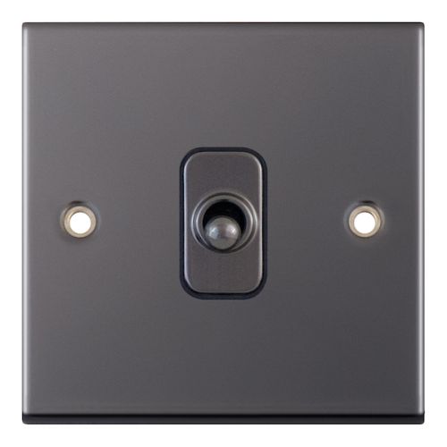 Selectric 10 Amp Intermediate Toggle Switch 1 Gang Black Nickel Black Insert