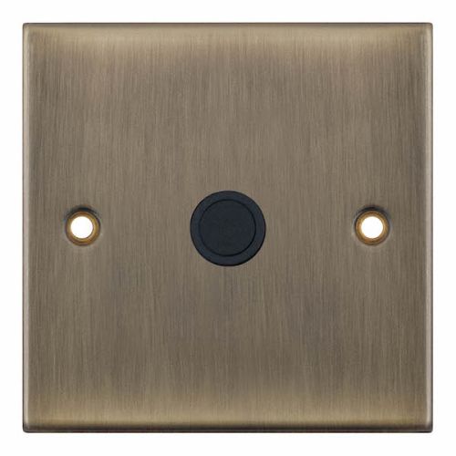 Selectric 20 Amp Cable Outlet with Centre Entry Antique Brass Black Inserts