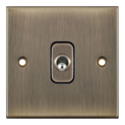 Selectric 10A Intermediate Toggle Switch 1 Gang Antique Brass