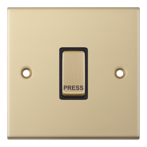 Selectric 10 Amp Push Switch 1 Gang X-Rated “PRESS” Satin Brass