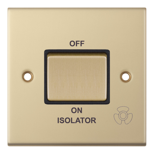 Selectric 10 Amp 3 Pole Fan Isolator Switch – X-Rated Satin Brass