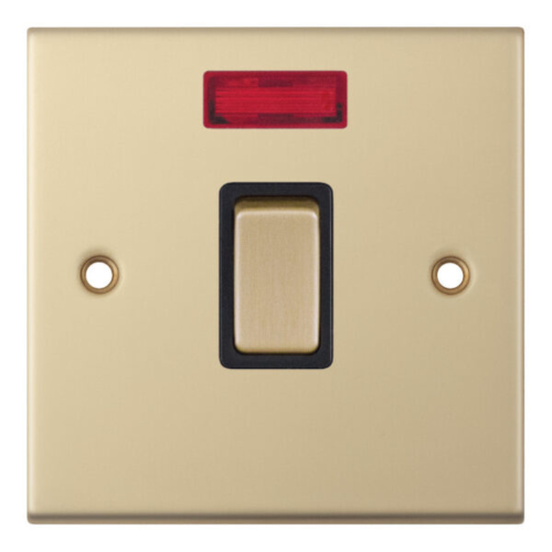 Selectric 20 Amp DP Switch with Neon Satin Brass