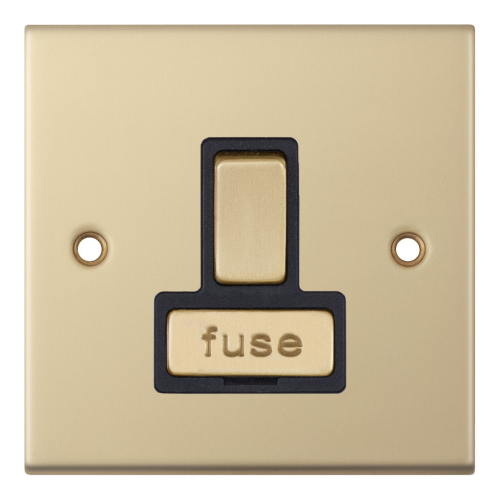 Selectric 13 Amp Fused Connection Unit DP Switched Satin Brass
