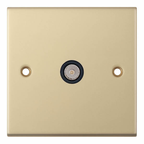 Selectric 1 Gang TV/FM ﻿Coaxial/Aerial Socket Satin Brass
