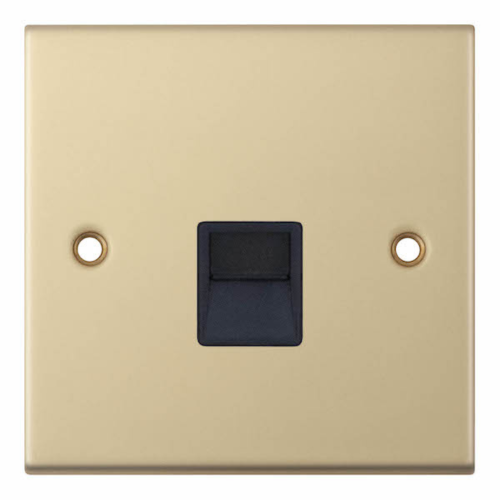 Selectric 1 Gang Secondary Telephone Socket Satin Brass