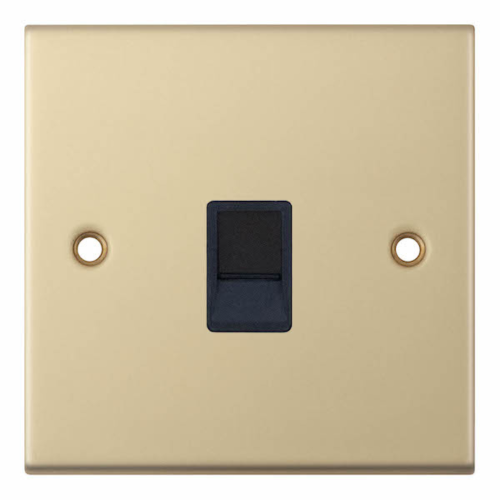 Selectric 1 Gang RJ45 Computer/Data Socket Satin Brass