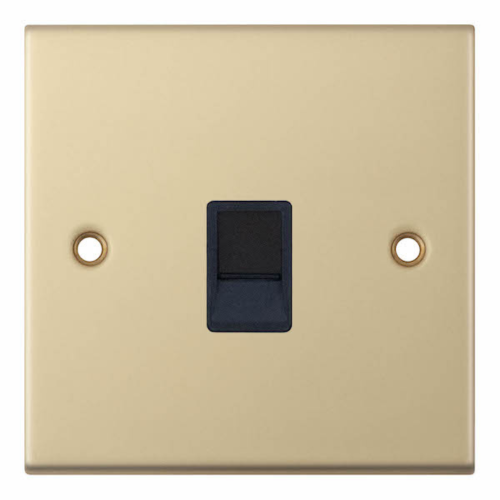 Selectric 1 Gang RJ11 Data Socket Satin Brass