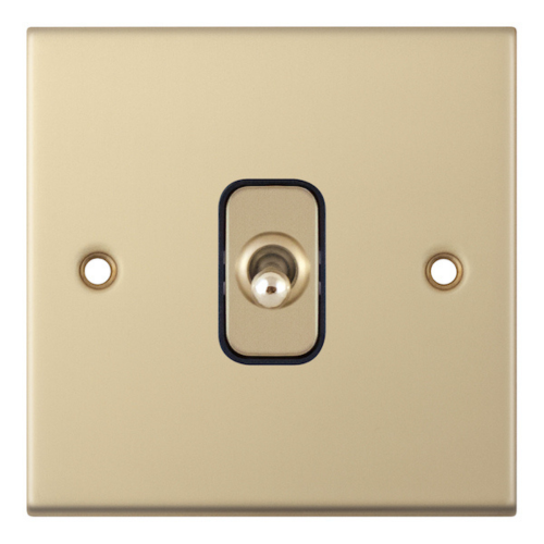 Selectric 10 Amp Intermediate Toggle Switch 1 Gang Satin Brass