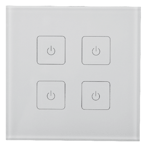 Kosnic 4 Channel Wall Mount Touch Switch Mains Powered
