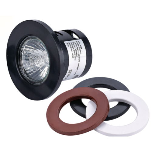 Eclipse GU10 50W Downlight PVC c/w Black, White & Brown Bezel