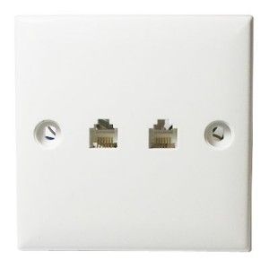 Edison 2 Gang Irish Telephone Socket 6 Wire