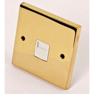 Contactum Edwardian Brass 1 gang Master Telephone outlet EBW